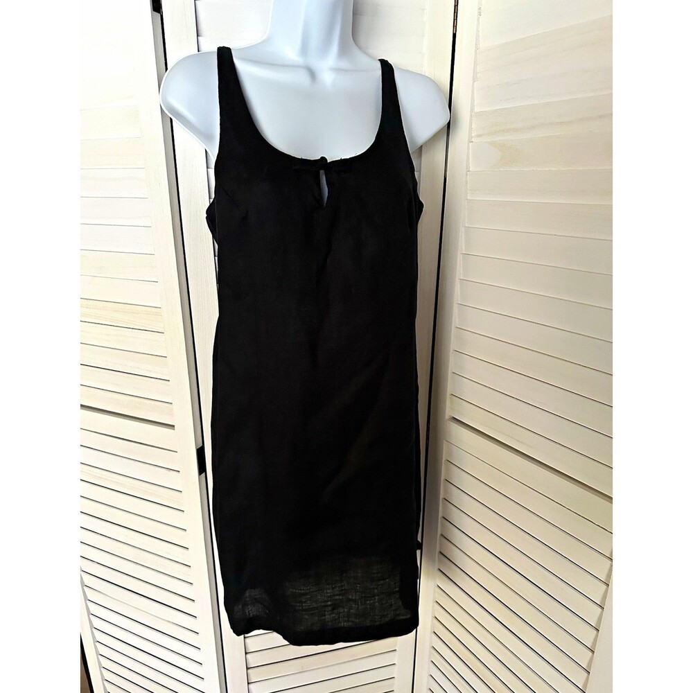 Jams World Black Shift Dress XS Scoop Neck Bow Accent Adjustable Straps